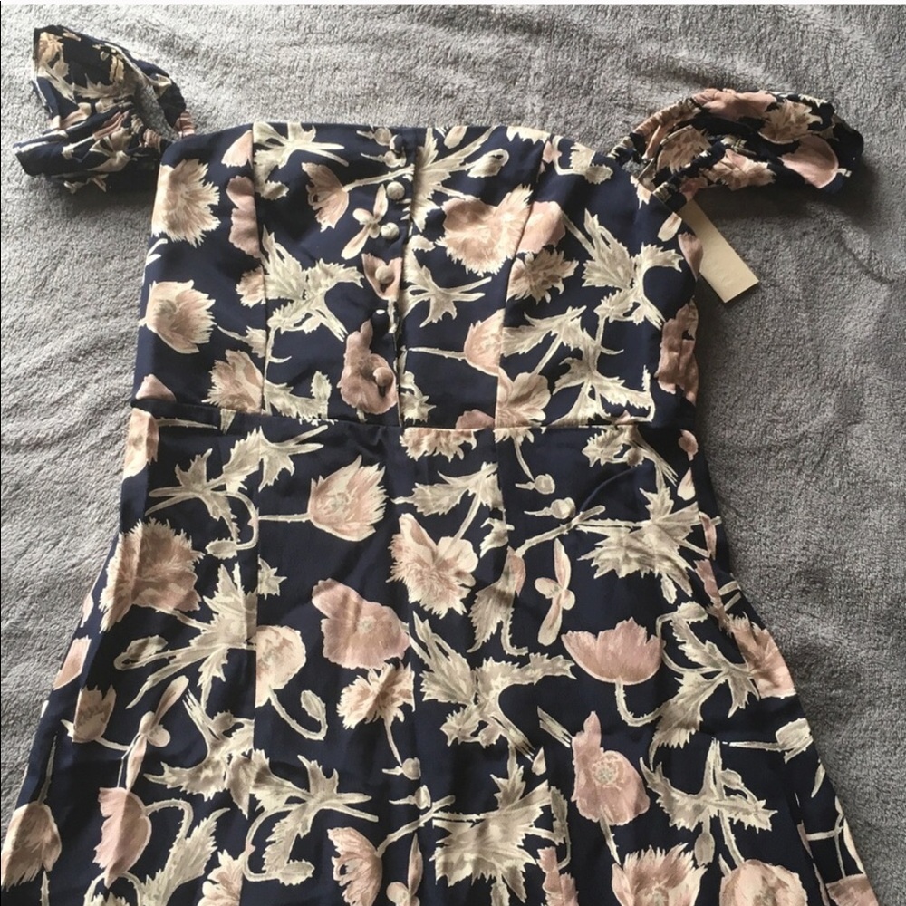 Flynn Skye Bardot Maxi - Navy Poppies XS